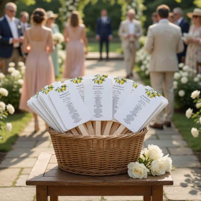 Leque de Programa de Casamento de Limão | Cítrico  (Criador carregado)