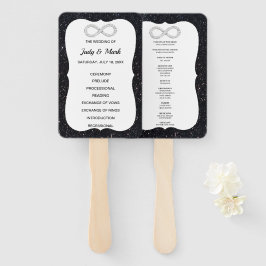 Leque de Programa de Casamento Infinito com Diaman