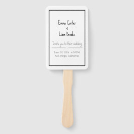 Leque de Programa de Casamento Minimalista Moderno