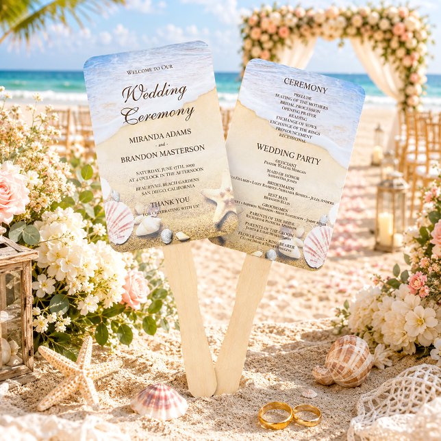 Leque de Programa de Casamento na Praia com Estrel (Criador carregado)