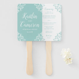 Leque de Programa de Casamento | Nadine (Turquesa 