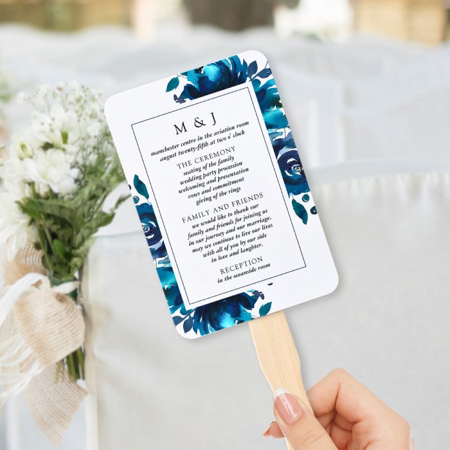 Leque de Programa de Convite de Casamento Floral Í (Criador carregado)