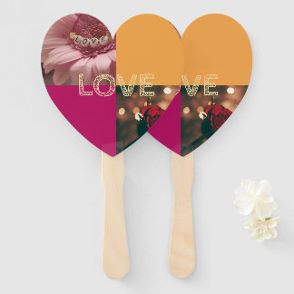 Leque Decorated pack of hand held fans for guests