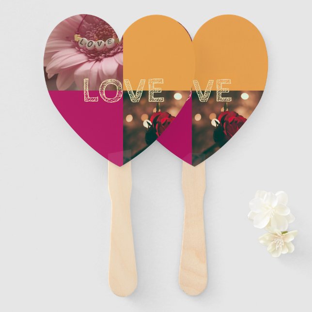Leque Decorated pack of hand held fans for guests (Frente e Verso)