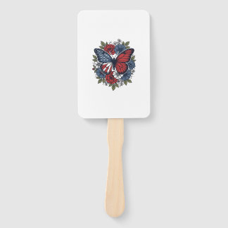 Leque Desenho Vetorial Floral Vintage Borboleta Patrióti