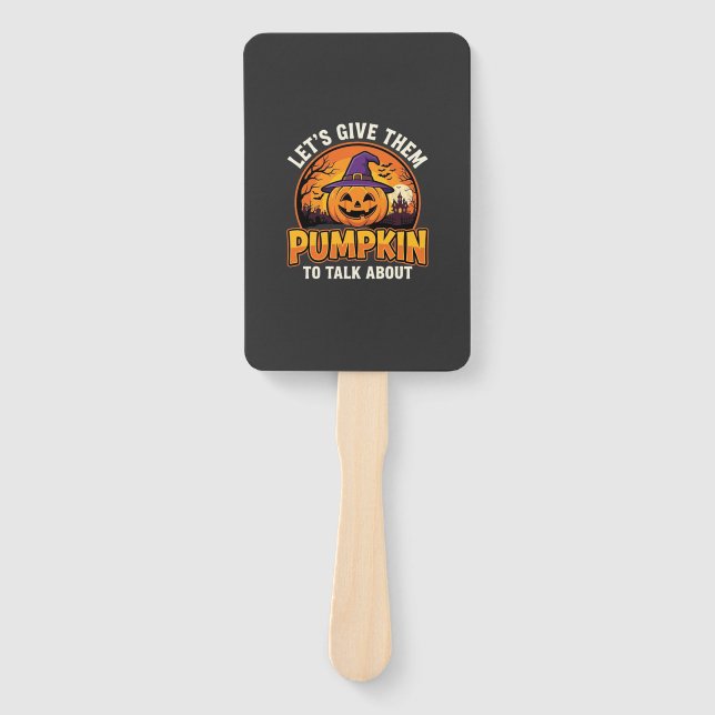 Leque Design de Abóbora Engraçada Pun Halloween_1 (Frente)