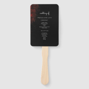 Leque Design de Casamento Negra Vermelho Negra