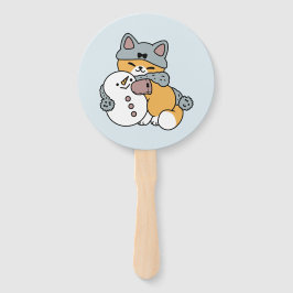 Leque Design de Feriado de Inverno de Gato Muito Diverti