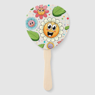 Leque Design de fundo sem costura com flores coloridas