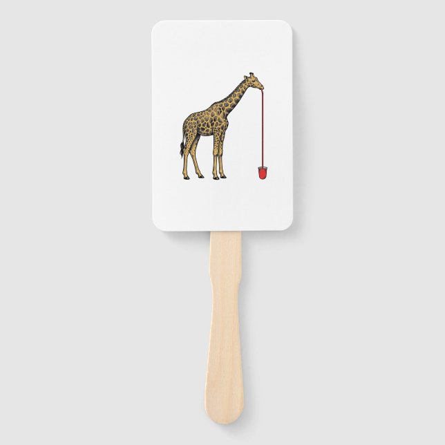 Leque Design de Vetor de Canudo de Bebida de Girafa Vint (Frente)