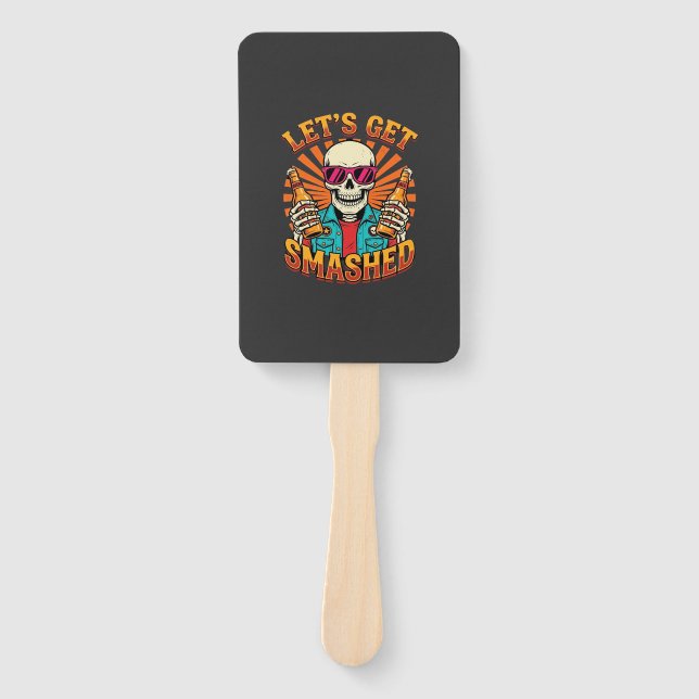 Leque Design engraçado de esqueleto de cerveja quebrada  (Frente)