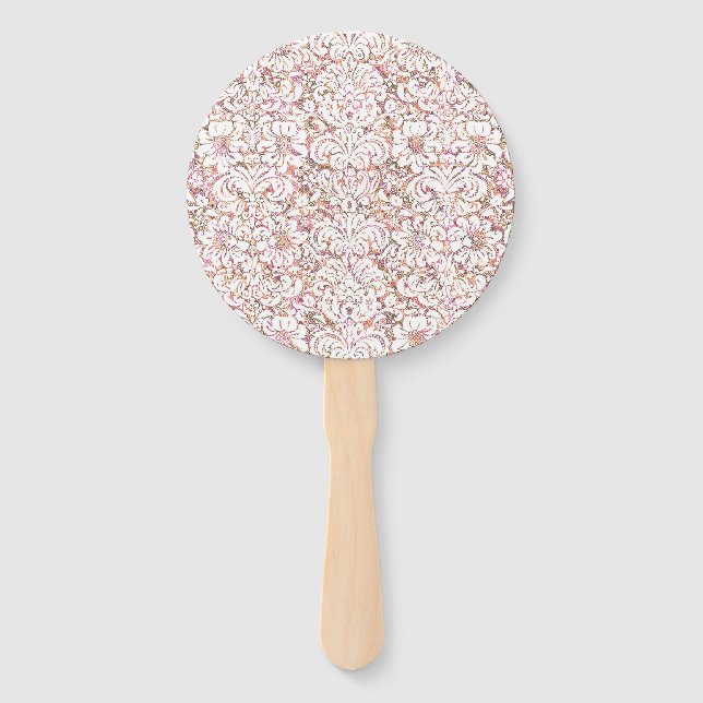 Leque Design floral branco-rosa-claro (Frente)