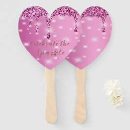 Leque Despedida de Solteira Elegante com Brilho Rosa Que