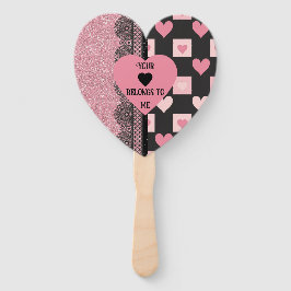 Leque Dia das Bruxas, preto no coração e rosa