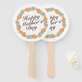 Leque Dia de as mães Elegante Floral Wreath | Ventilador