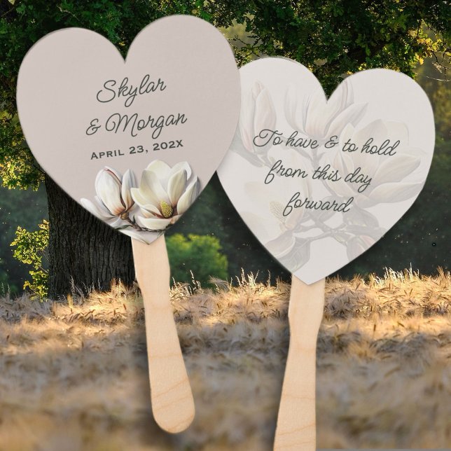 Leque Dito de casamento Magnólia Flores Convidado (Criador carregado)