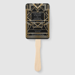 Leque Dourado fã do programa de casamento Art Deco