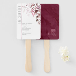 Leque Dreamy Foliage Wedding Ceremony Burgundy ID817