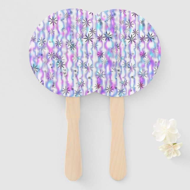 Leque Dreamy Starburst Waves Pattern (Frente e Verso)