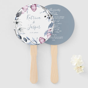 Leque Dusty Blue Mauve Floral Wreath Wedds