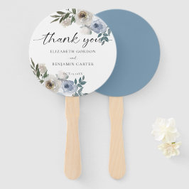 Leque Dusty Blue Wedding Floral Elegante Rustic