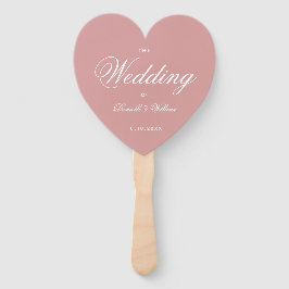 Leque Dusty Rosa Elegant Script Heart Wedding Program