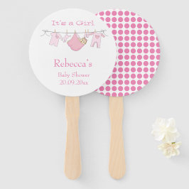 Leque É uma Chá de fraldas de Bolinhas rosa-branca