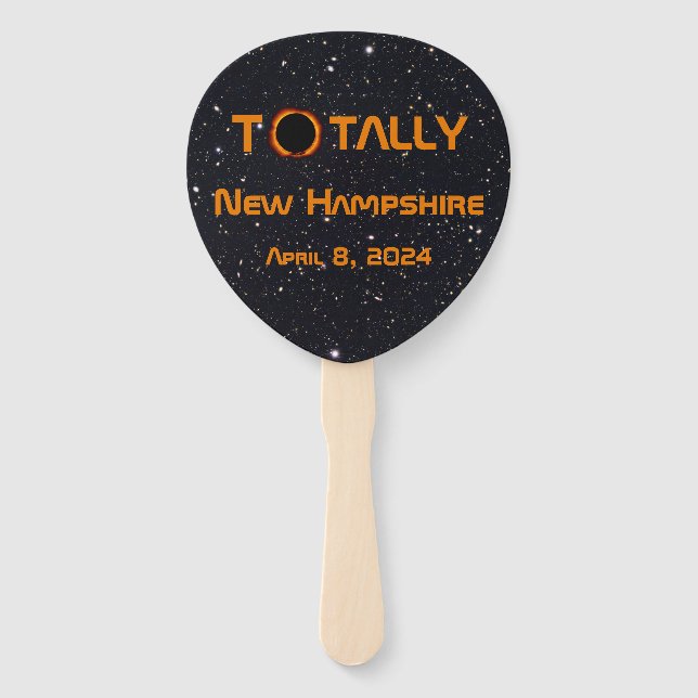 Leque Eclipse Solar 2024 Totalmente Nova Hampshire (Frente)