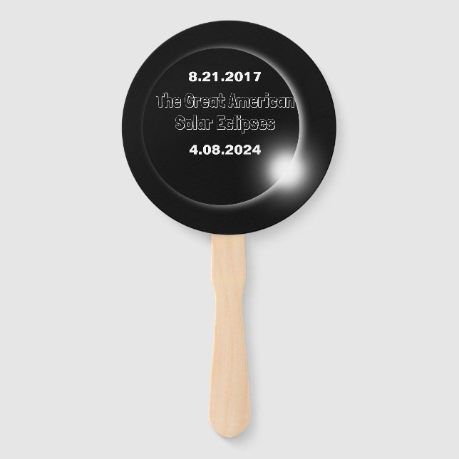 Leque Eclipse Solar com Data Dupla de 2024 & 2017 (Frente)