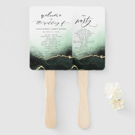 Leque Eethal Mist Ombre Green Ceremony Program