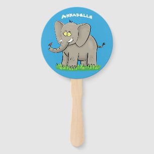 Leque Elefante engraçado e bonito com desenho animado de