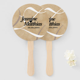 Leque Elegância Rústica Monograma em Lona de Sacaria Vin