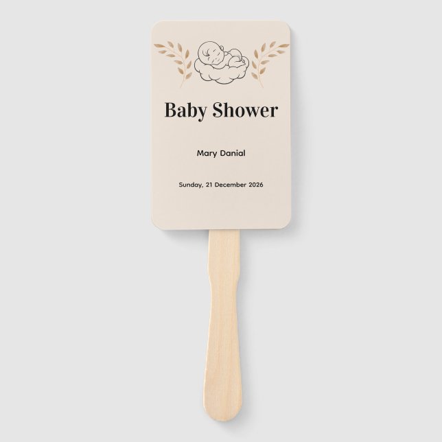 Leque Elegant Baby Shower Invitation Modern Boho style (Frente)