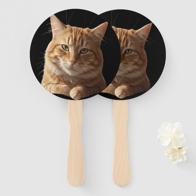Leque Elegant Cat Fan – Cool Style with Feline Flair (Frente e Verso)