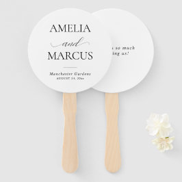 Leque Elegant Classic Script Calligraphy Wedding