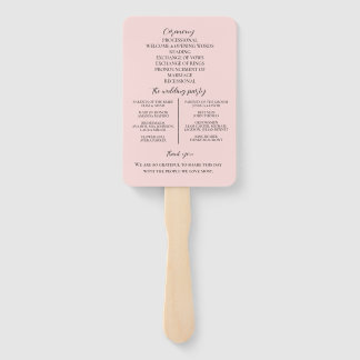 Leque Elegant Pink Tulips Bouquet wedding program 