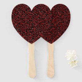 Leque Elegant Red Confetti on Black Glitter Style