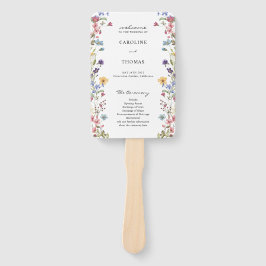 Leque Elegant Whimsical Wildflower Bloom Wedding Program