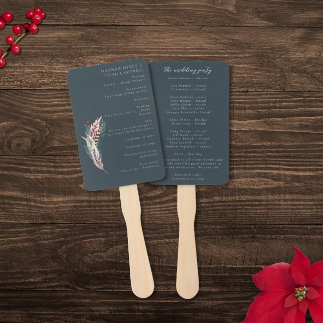 Leque Elegante Boho Rustic Pampas E Pine Green Tan Red P (Criador carregado)