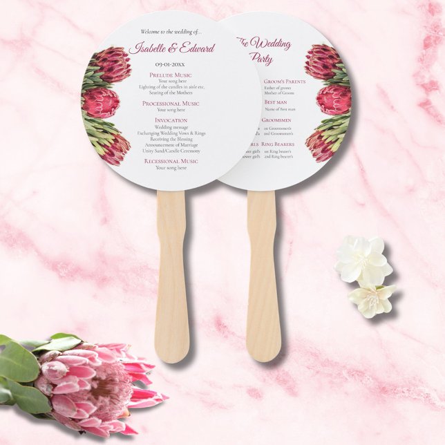 Leque Elegante Cerimônia de Casamento com Proteas Tropic (Criador carregado)