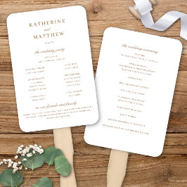 Leque Elegante Clássico Cerimônia de Casamento de Trigo