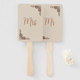 Leque Elegante Classy Beige ornamentado Sra. ou Jogo de