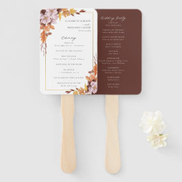 Leque Elegante do Programa de Cerimônia de Casamento de 