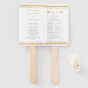 Leque Elegante Dourado Programa de Casamento Indiano