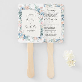 Leque Elegante Dusty Blue Floral Peach