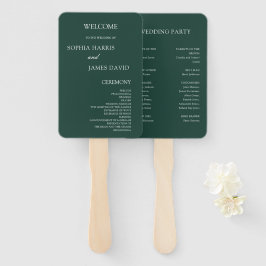 Leque Elegante Emerald Green - Programas de Casamento Mi