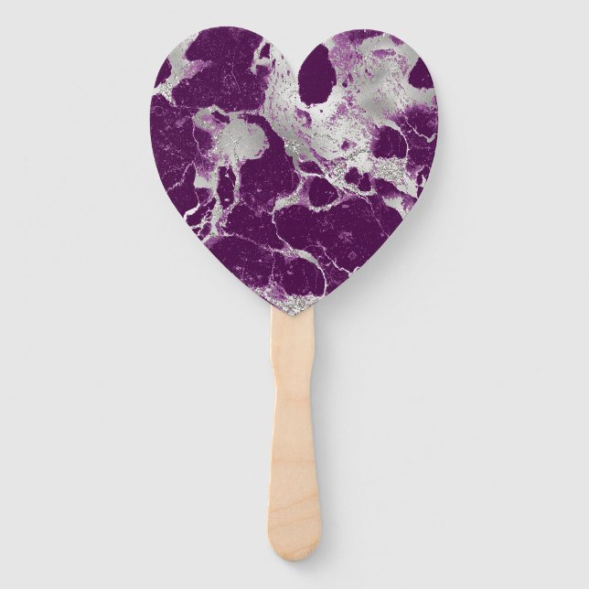 Leque Elegante Estilo Violeta Roxo Padrão Abstrato (Frente)