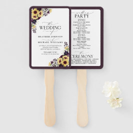 Leque Elegante Plum Purple Sunflower Watercolor Program