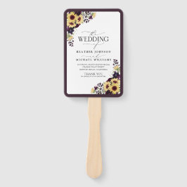 Leque Elegante Plum Purple Sunflower Watercolor Program