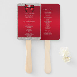 Leque Elegante Ruby Red, programas de Casamento com Glit